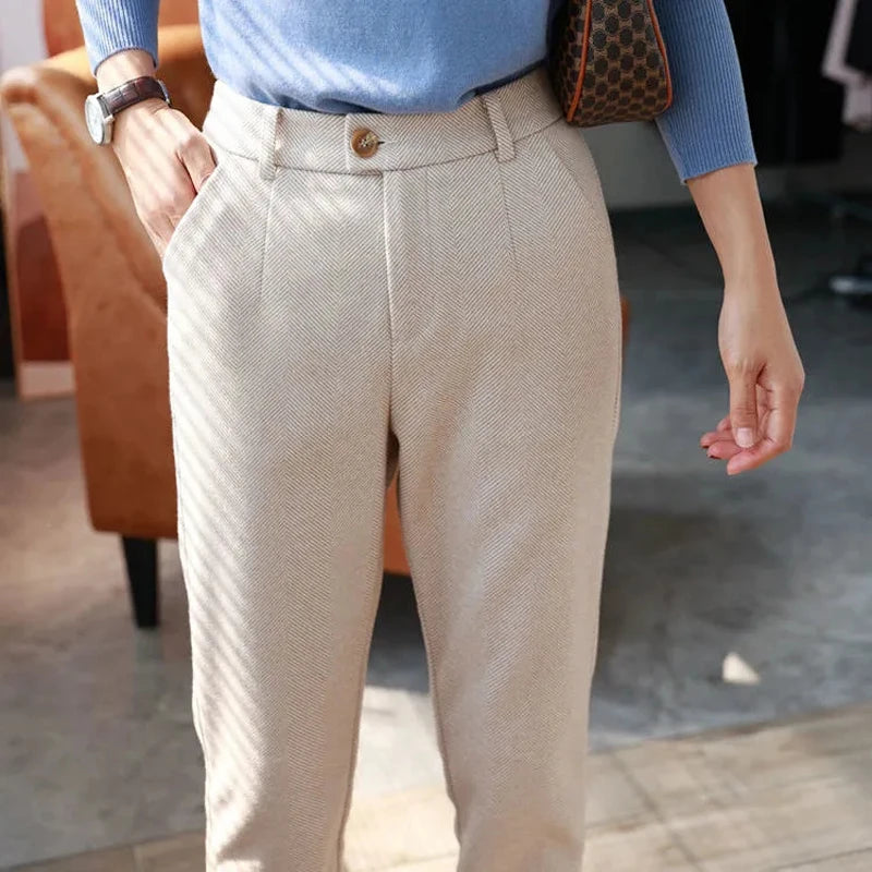 Clara High-Waist Pencil Trousers