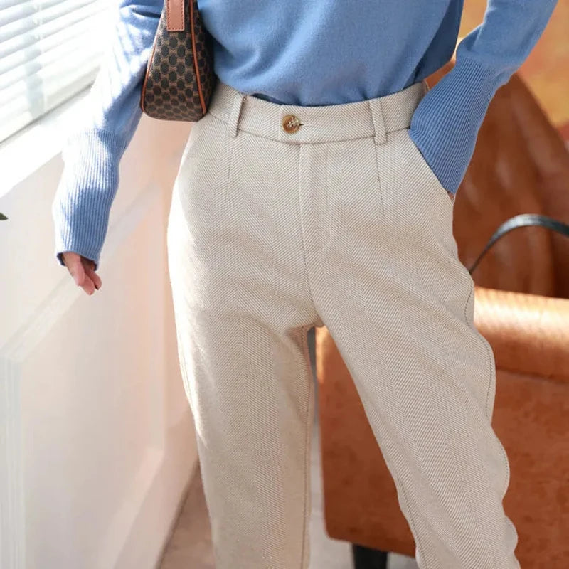 Clara High-Waist Pencil Trousers