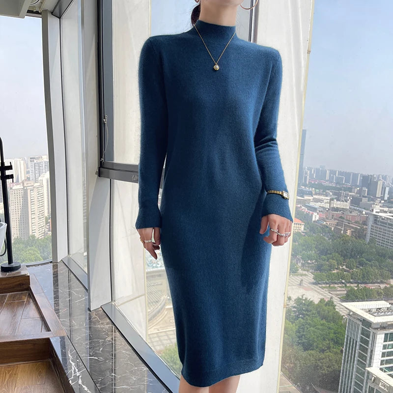 Elara Wool Midi Dress