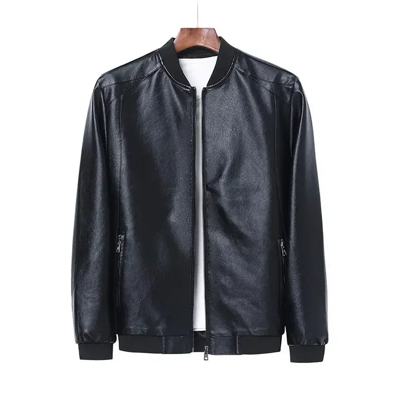 Lennox Faux Leather Stand Collar Jacket
