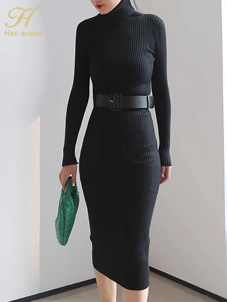 Isadora Belted Knit Dress
