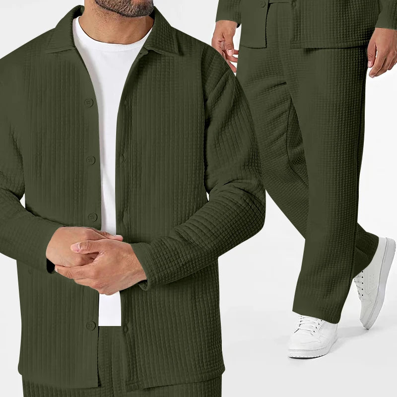 Noah Mandarin Collar Shirt Set
