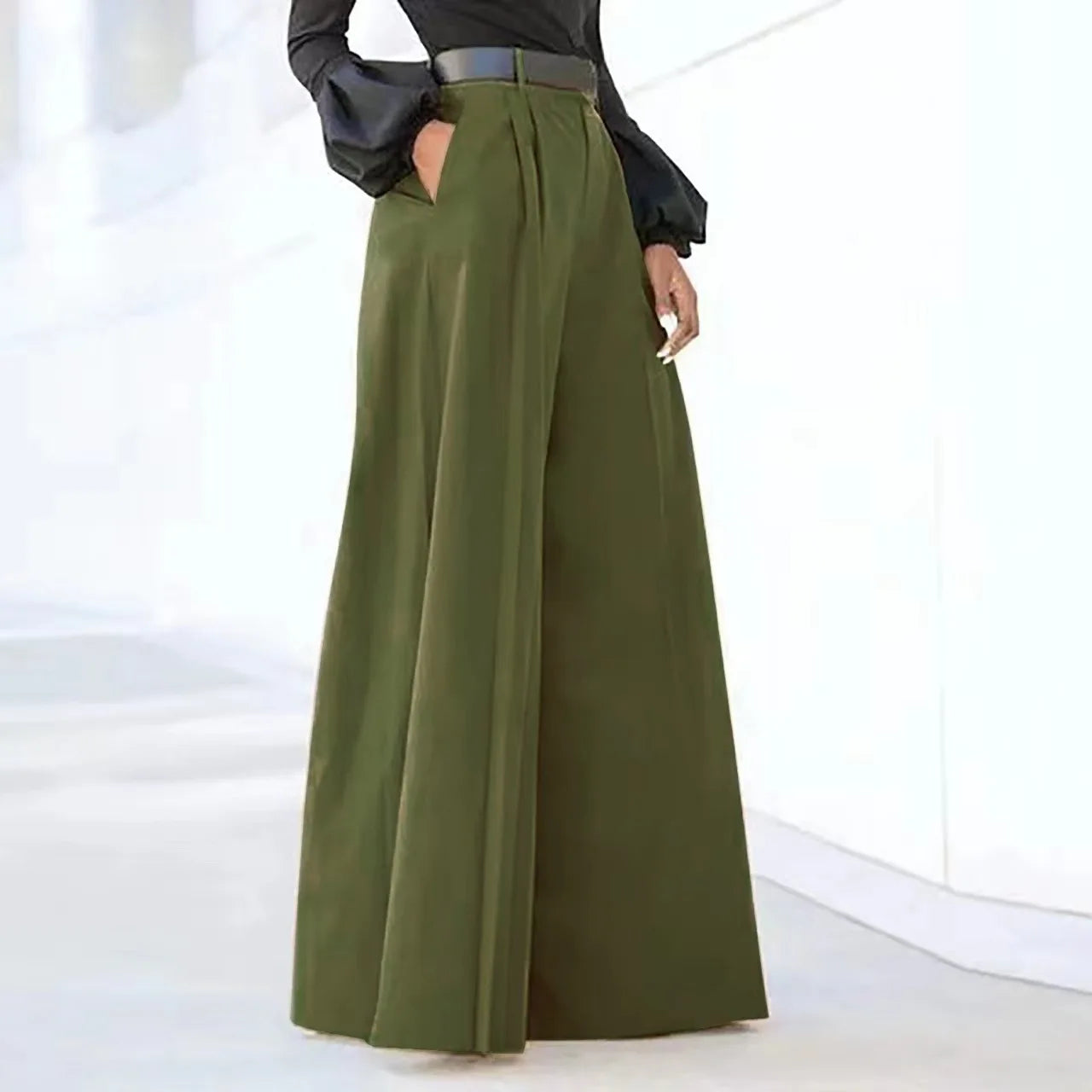 Isla Cotton Wide-Leg Trousers
