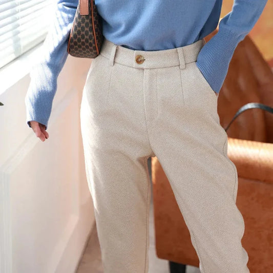 Clara High-Waist Pencil Trousers