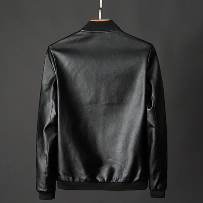 Lennox Faux Leather Stand Collar Jacket