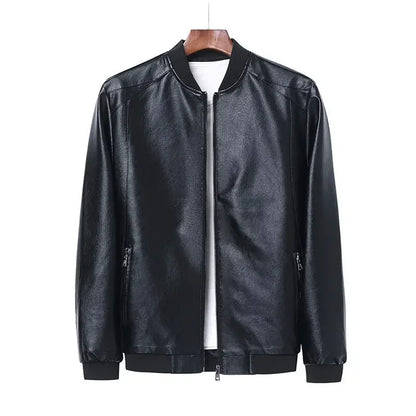 Lennox Faux Leather Stand Collar Jacket