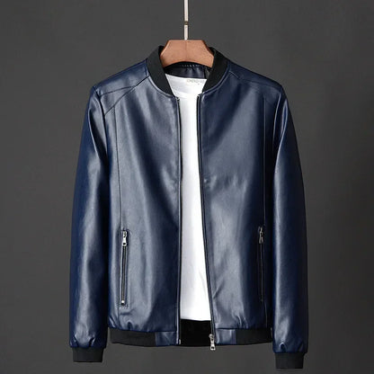 Lennox Faux Leather Stand Collar Jacket
