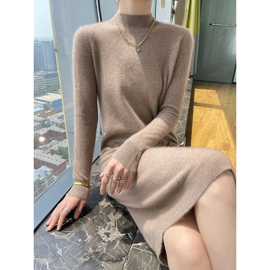 Elara Wool Midi Dress