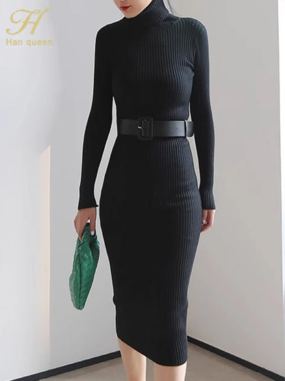 Isadora Belted Knit Dress