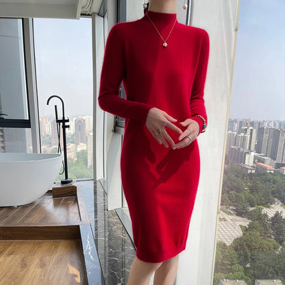 Elara Wool Midi Dress